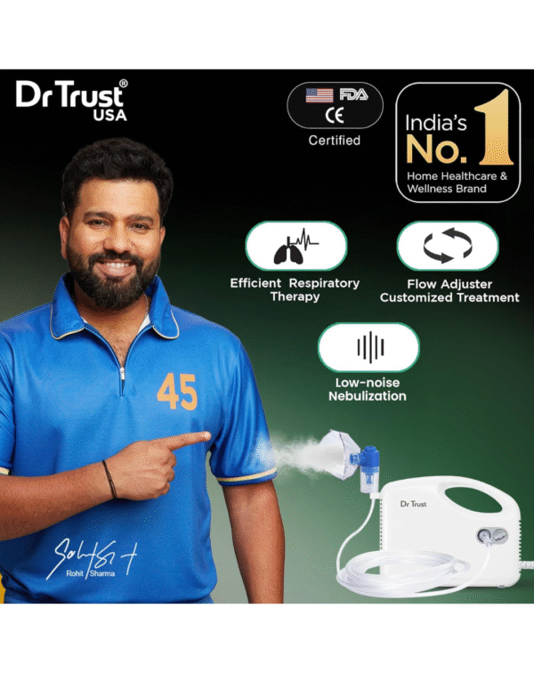 Dr Trust USA Compressor Nebulizer Machine Complete Kit for Adults and Kids with Mask (White) - Image 2