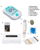 Control D Advanced Digital Diabetes Glucose Blood Sugar Testing Monitor with 50 Strips of Glucometer (White, Green)