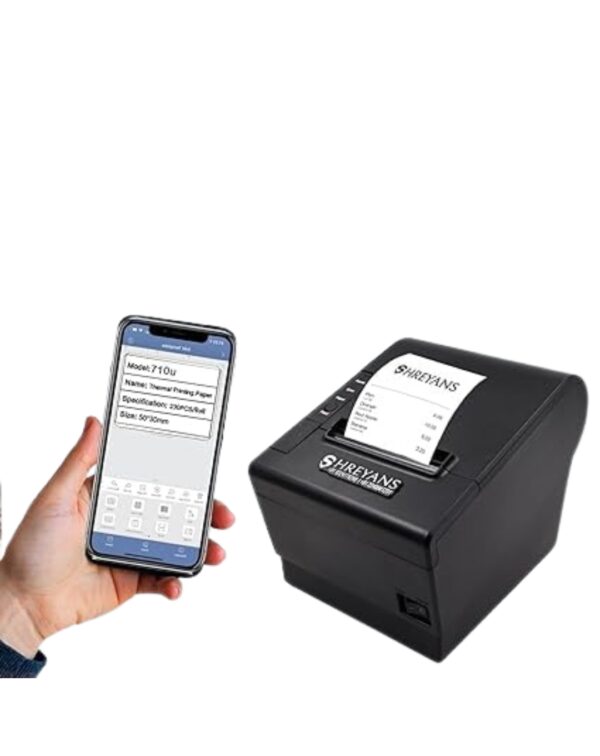 SHREYANS 80mm Thermal Receipt Printer with Auto Cutter (USB+Bluetooth+WiFi) - Image 4