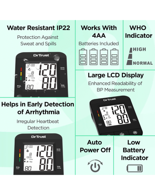 Dr Trust (USA) Fully Automatic Comfort Digital Blood Pressure BP Monitor - Image 4