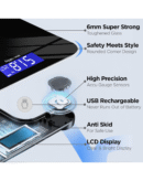 Dr Trust (USA) Electronic Zen Rechargeable Digital Personal Weighing Scale for Human Body with Temperature Display