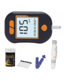 Control D Advanced Digital Diabetes Glucose Blood Sugar Testing Monitor with 5 Strips Glucometer (Black, Green)