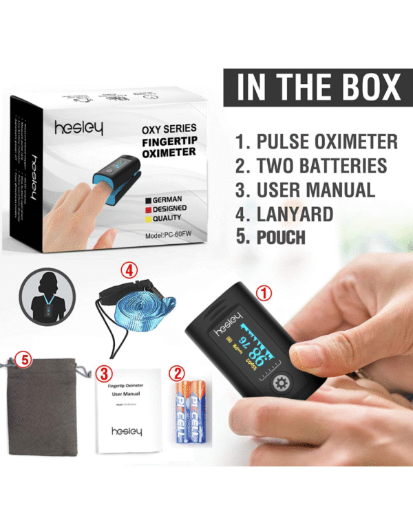 Hesley Pulse Oximeter Fingertip, Oxygen Saturation Monito - Image 6