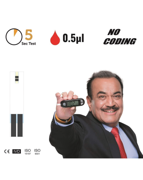 Control D Test Strips, 100 Count (Black) For control d Glucometer - Image 2