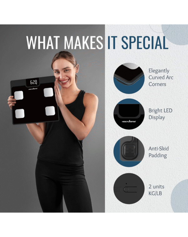 HealthSense Bluetooth BMI Weight Machine For Body Weight - Image 3