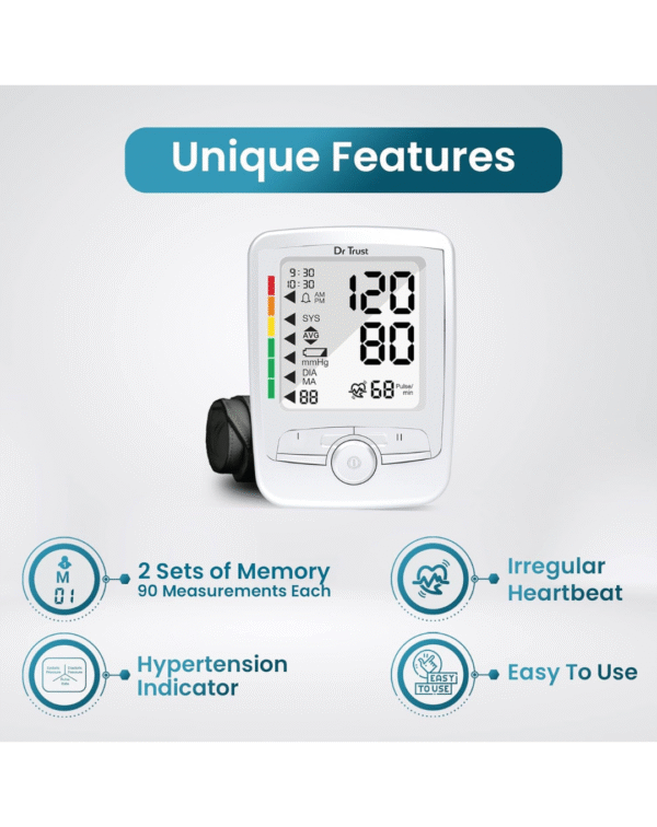 Dr Trust USA Fully Automatic Icheck Max Digital Blood Pressure BP Monitor Machine - 120 (White)Dr Trust USA Fully Automatic Icheck Max Digital Blood Pressure BP Monitor Machine - 120 (White) - Image 3