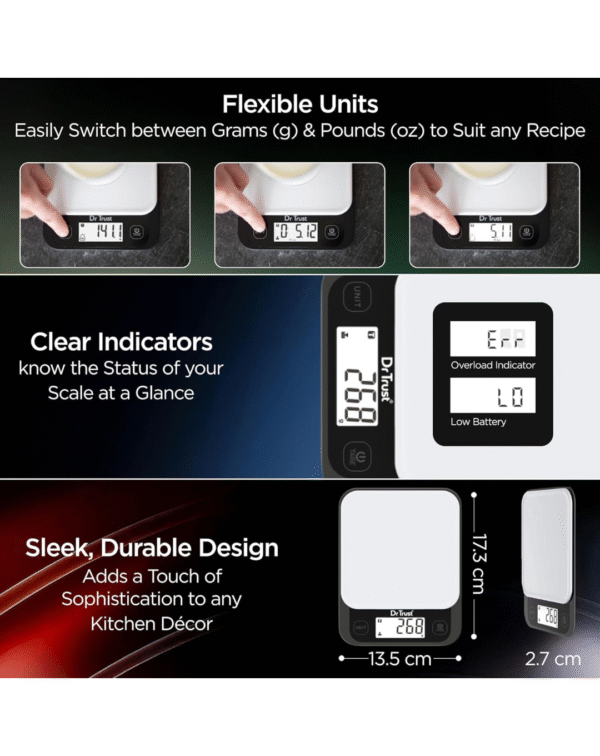 Dr Trust USA 528 Electronic Kitchen Weighing Scale - Image 3