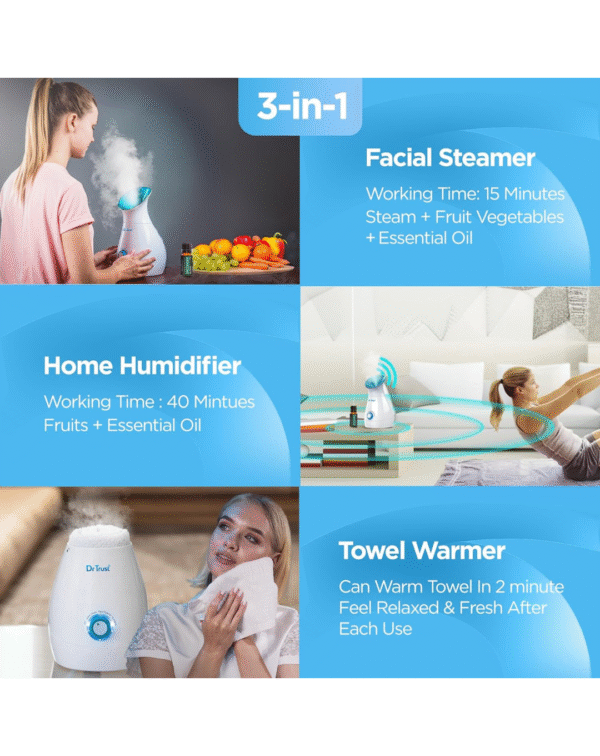 Dr Trust USA 3-in-1 Nano Ionic Facial Steamer Vaporizer - Image 3