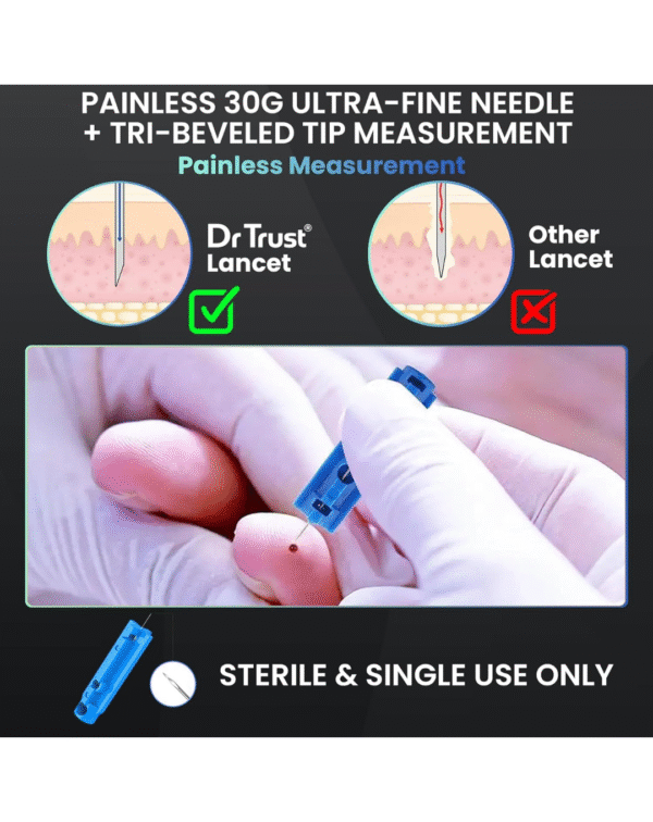 Dr Trust USA Lancing Device Pen & 50 Round Lancets (Compatible for use with all brands of Glucometers) - Image 3