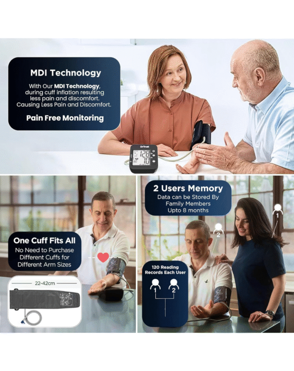 Dr Trust USA Intellitrack 131 Fully Automatic Atrial Fibrillation Portable Digital Blood Pressure Monitor - Image 5