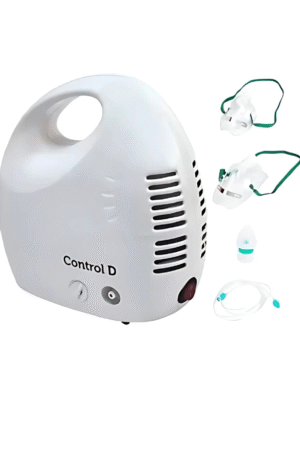 Control D Pro Max Respiratory Machine with Complete Mask Kit for Kids & Adults Nebulizer (White)