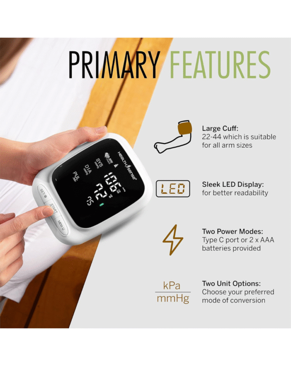 HealthSense Heart-Mate BP144 Upper Arm Automatic Digital Talking Blood Pressure Monitor - Image 2