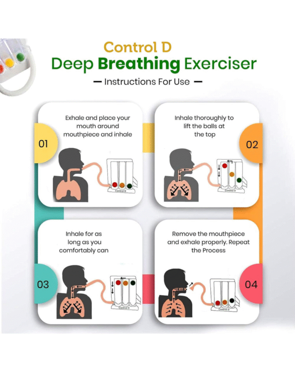 Control D Spirometer 3 Ball Lung Exerciser, Hygenic, Washable Respiratory Exerciser Respirometer,Pack of 1,Multicolor - Image 2