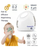 Control D Pro Max Respiratory Machine with Complete Mask Kit for Kids & Adults Nebulizer (White)