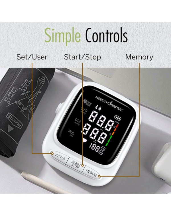 HealthSense Heart-Mate BP144 Upper Arm Automatic Digital Talking Blood Pressure Monitor - Image 5