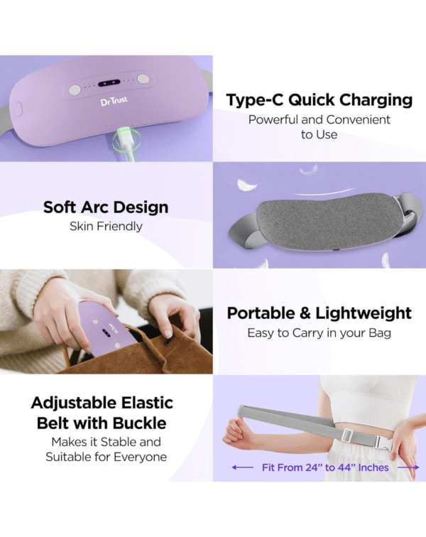 Dr Trust USA Menstrual Period Cramp Relief Massager, Back and Belly Electric Heating Pad for Women - Image 5