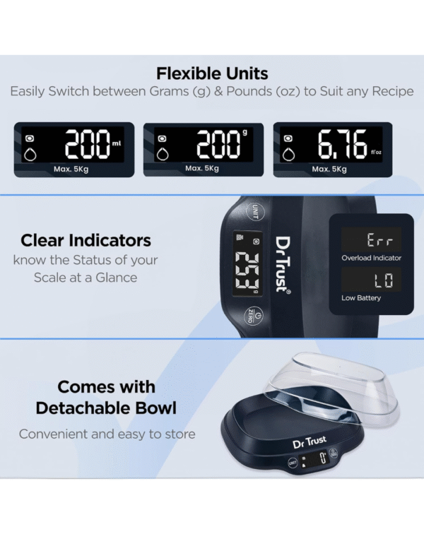 Dr Trust Electronic Kitchen Digital Scale Weighing Machine (Blue) - Image 3