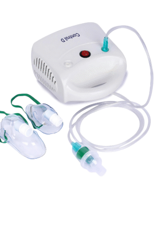Control D Durable Compressor Portable Nebulizer with Complete Kids & Adults Mask Kit (White)