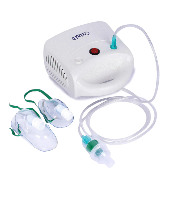 Control D Durable Compressor Portable Nebulizer with Complete Kids & Adults Mask Kit (White)