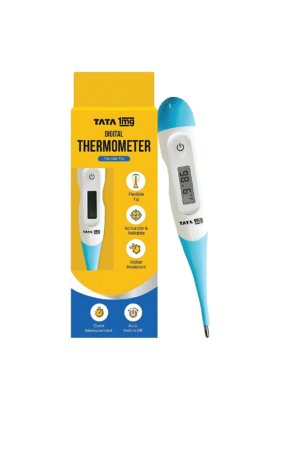 Tata 1mg Flexible Tip Digital Thermometer with One Touch Operation for Children and Adult, Plastic
