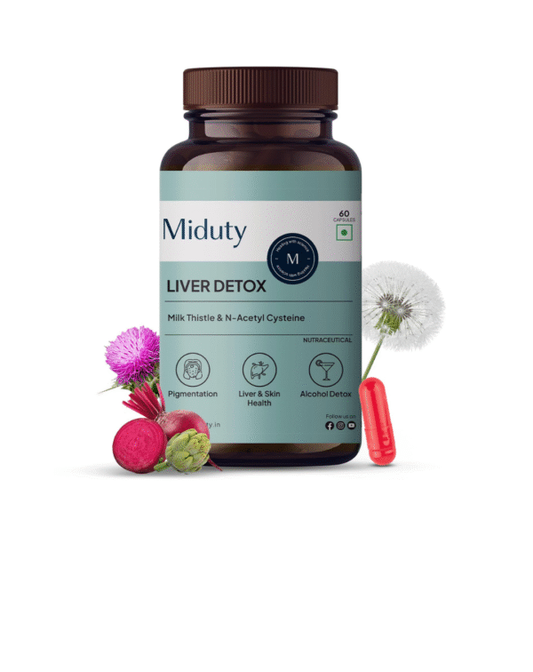 Miduty Liver Detox Supplement Milk Thistle with N-Acetyl Cysteine 900 mg