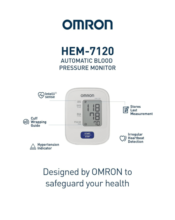 Omron HEM 7120 Fully Automatic Digital Blood Pressure Monitor - Image 2