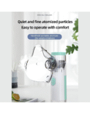 Portable Mesh Nebulizer, One-Button Operation, Silent Operation, High Nebulization Rate, Medical Grade Materials, USB, White