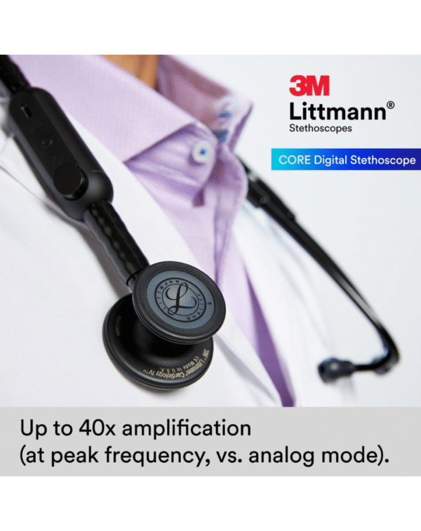 CORE Digital Stethoscope, Black Chestpiece, Tube, Stem and Headset, 27 inch, 8480 - Image 3