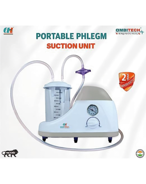 Portable phlegm Suction Unit 1000 ml Jar, Oil-free Lubrication Pump - Image 2