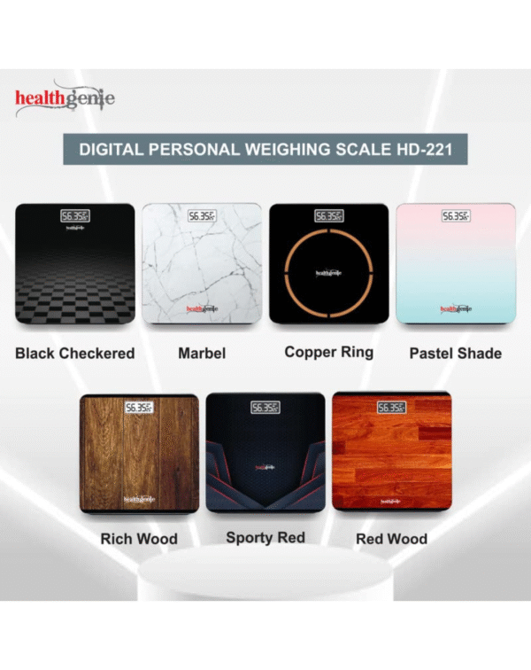 Healthgenie Weight Machine for Body Weight Thick Tempered Glass LCD Display - Image 3