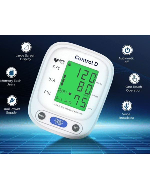 Control D Fully Automatic 3 Color Alert Arm Blood Pressure Monitor - Image 5