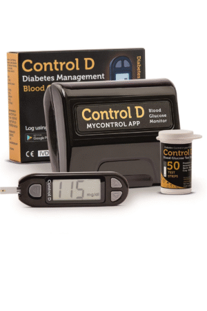 Control D Blood Glucose Monitor (Pack of 50 Strips, Black)