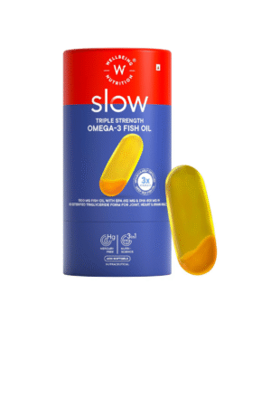 Wellbeing Nutrition Slow 3x Strength Omega 3 Fish Oil Capsules | 1500mg with EPA 612mg, DHA 408mg & Curcumin for Men & Women