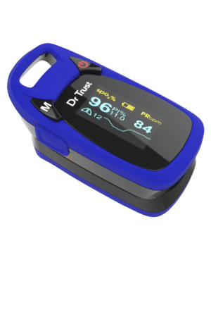 Dr Trust Professional Series Finger Tip Pulse Oximeter With Audio Visual Alarm and Respiratory Rate(Blue)-202