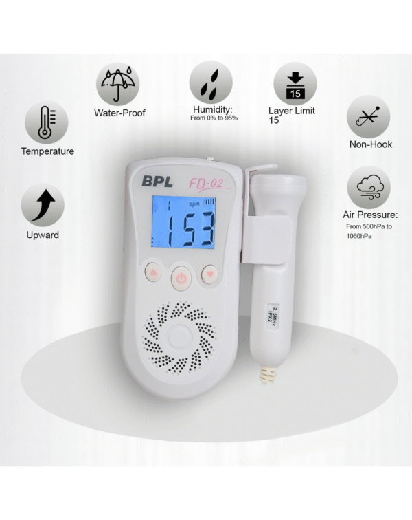 BPL Medical Technologies FD-02 Fetal Doppler Smart Noise Reduction & Heartbeat Detection Machine - Image 4