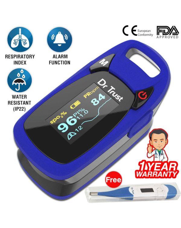 Dr Trust Professional Series Finger Tip Pulse Oximeter (Blue) & Dr Trust (USA) Electronic Zen Rechargeable Digital Personal Weighing Scale - Image 4