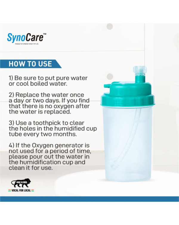 Oxygen Concentrator Humdifier Bottle with extra pipe and connector - Image 3