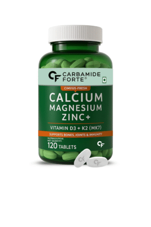 Click to see full view Carbamide Forte Calcium Tablets for Women & Men | Calcium Magnesium Zinc Tablets | Calcium Supplements for Men with Vitamin K2 MK7 & Vitamin B12 - Bone Health & Joint Support - 120 Tablet for Men