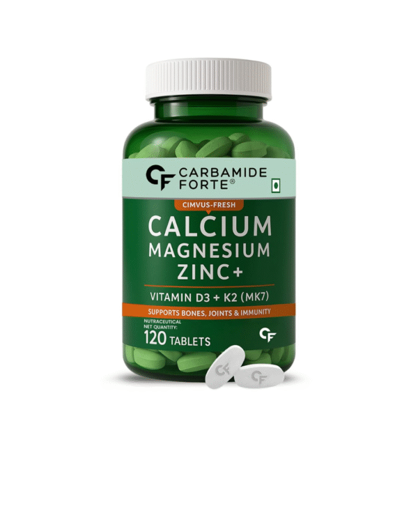 Click to see full view Carbamide Forte Calcium Tablets for Women & Men | Calcium Magnesium Zinc Tablets | Calcium Supplements for Men with Vitamin K2 MK7 & Vitamin B12 - Bone Health & Joint Support - 120 Tablet for Men