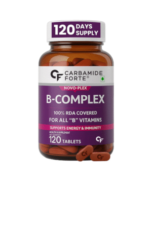 Carbamide Forte Vitamin B-Complex Tablets - 100% RDA for B Vitamins with B1, B2, B3, B5, B6, B9 & Vitamin B12