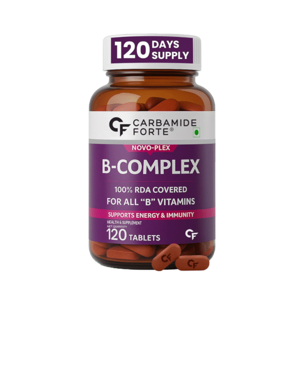 Carbamide Forte Vitamin B-Complex Tablets - 100% RDA for B Vitamins with B1, B2, B3, B5, B6, B9 & Vitamin B12