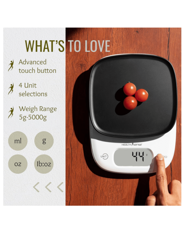 HealthSense Weight Machine for Kitchen, Kitchen Food Weighing Scale for Health - Image 2