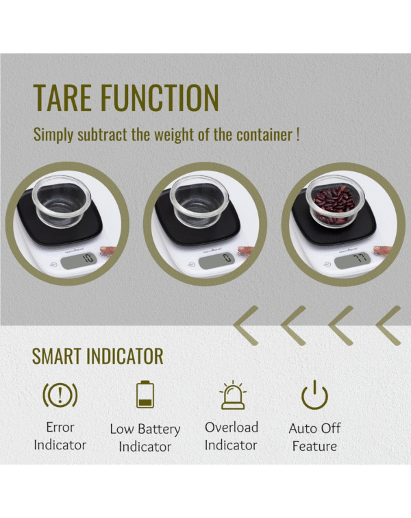HealthSense Weight Machine for Kitchen, Kitchen Food Weighing Scale for Health - Image 3