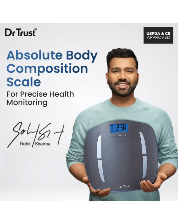 Dr Trust ABS Fitness Body Composition Monitor Fat Analyzer and Weighing Scale (Gray) - Image 2