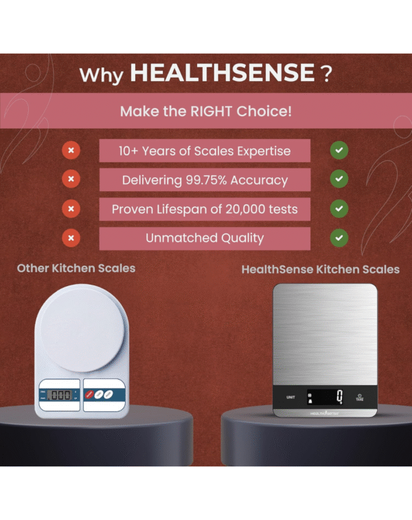 HealthSense Weight Machine for Kitchen, Kitchen Food Weighing Scale for Health - Image 2