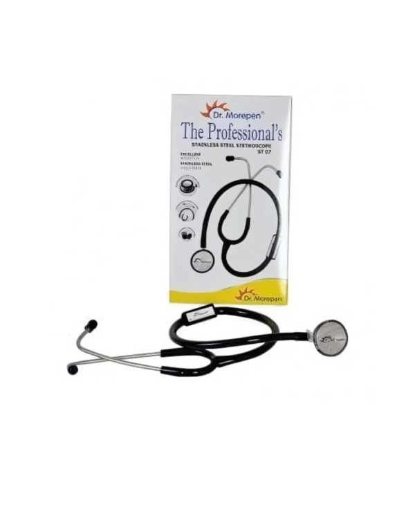 ST-07 Stainless Steel Stethoscope (Black)