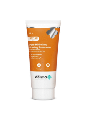 The Derma Co . Pore Minimizing Priming All Skin Type Sunscreen With Spf 50 & Pa+++ For Open Pores & Uva/Uvb Protection - 80 G