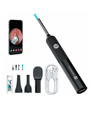 Portronics Cleansify Ear Endoscope Otoscope/Wax Cleaner with 1080p FHD Camera with Ultra fine 4.5mm Lens for Kids & Adults(Black)