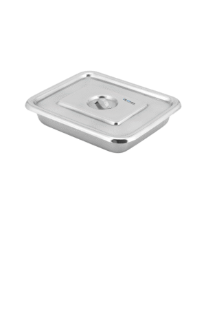 Kashi Surgicals Stainless Steel with Cover Instrument Tray (With Lid) 8" x 6"