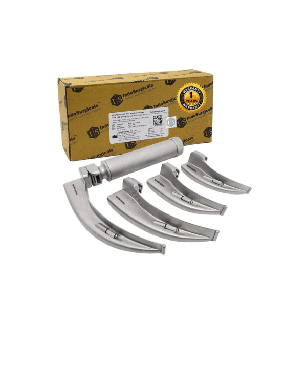 IS IndoSurgicals Laryngoscope Set (Blade Sieze 1, 2, 3 & 4, Macintosh Type)
